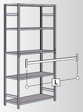Längsstabilisator für Anbauregale, Länge 100 cm