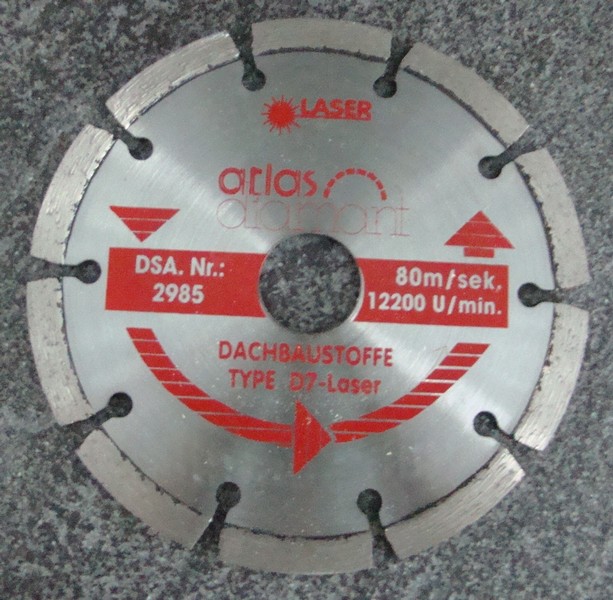 D7-125 Diamantscheibe Dachbaustoffe, Laser