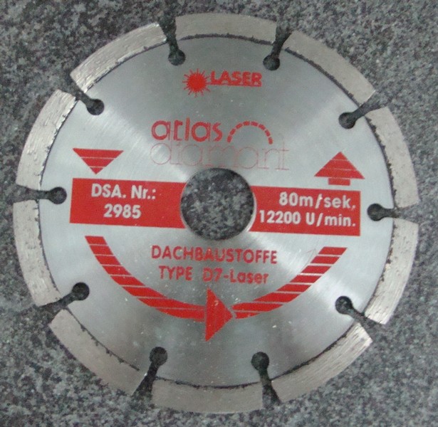 D7-230 Diamantscheibe Dachbaustoffe, Laser