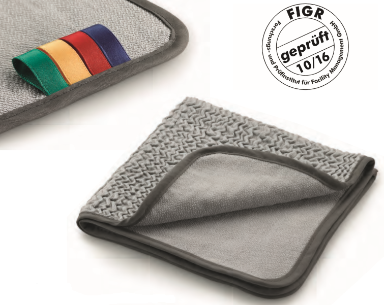 Microfasertuch to go, immer dabei – immer das richtige Tuch, Farbe grau, Art.-Nr. M-610