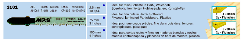 Stichsägeblatt für Holz, T 101 B, Art.-Nr. 3101